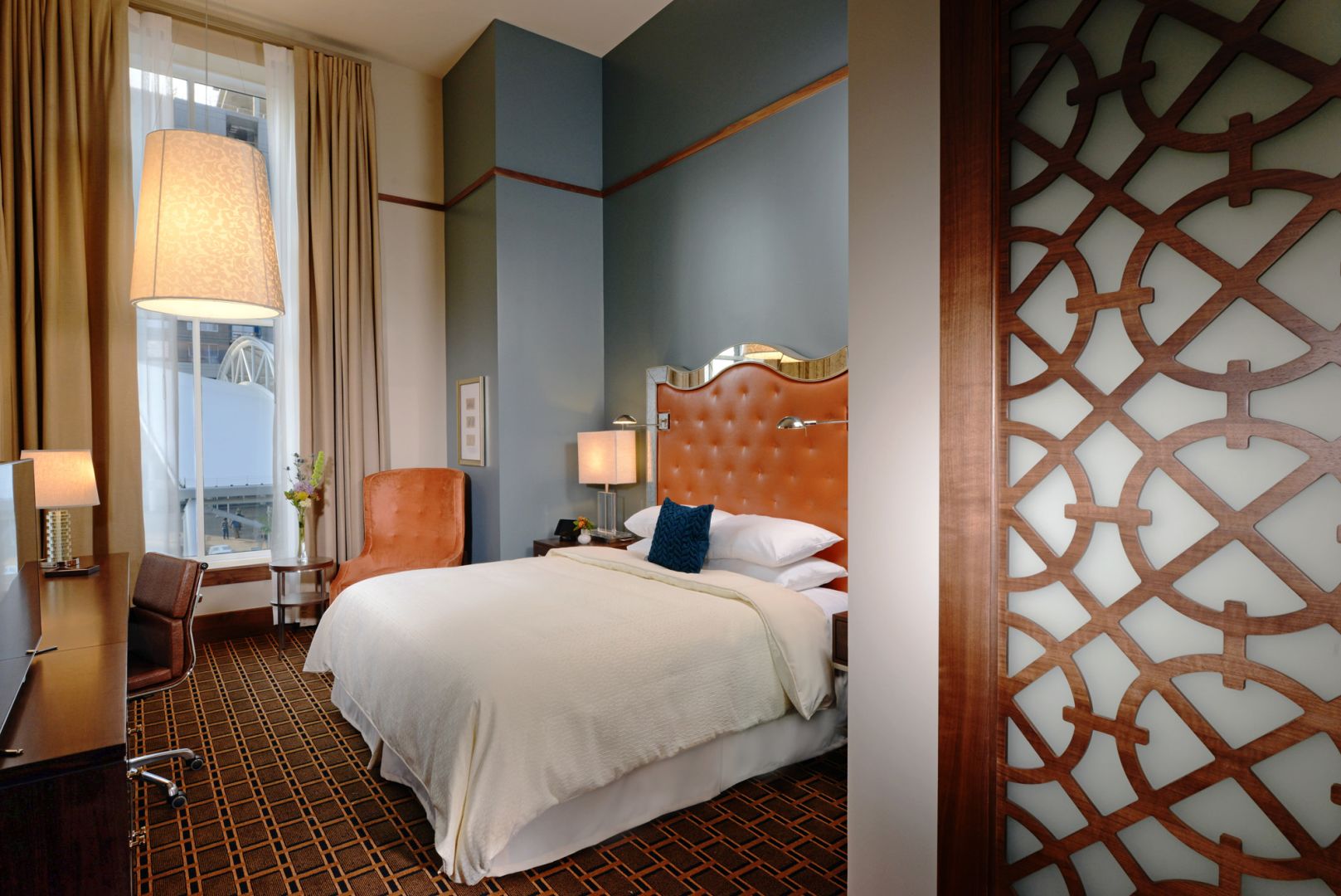 guest room at the crawford hotel union station, a mcwhinney hotel development in denver, co