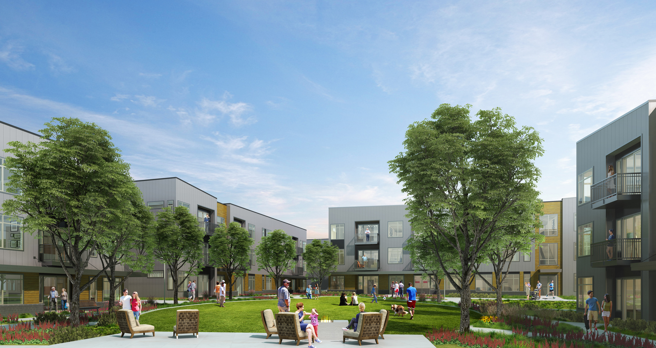artist rendering of clovis point, an apartment community in longmont, co