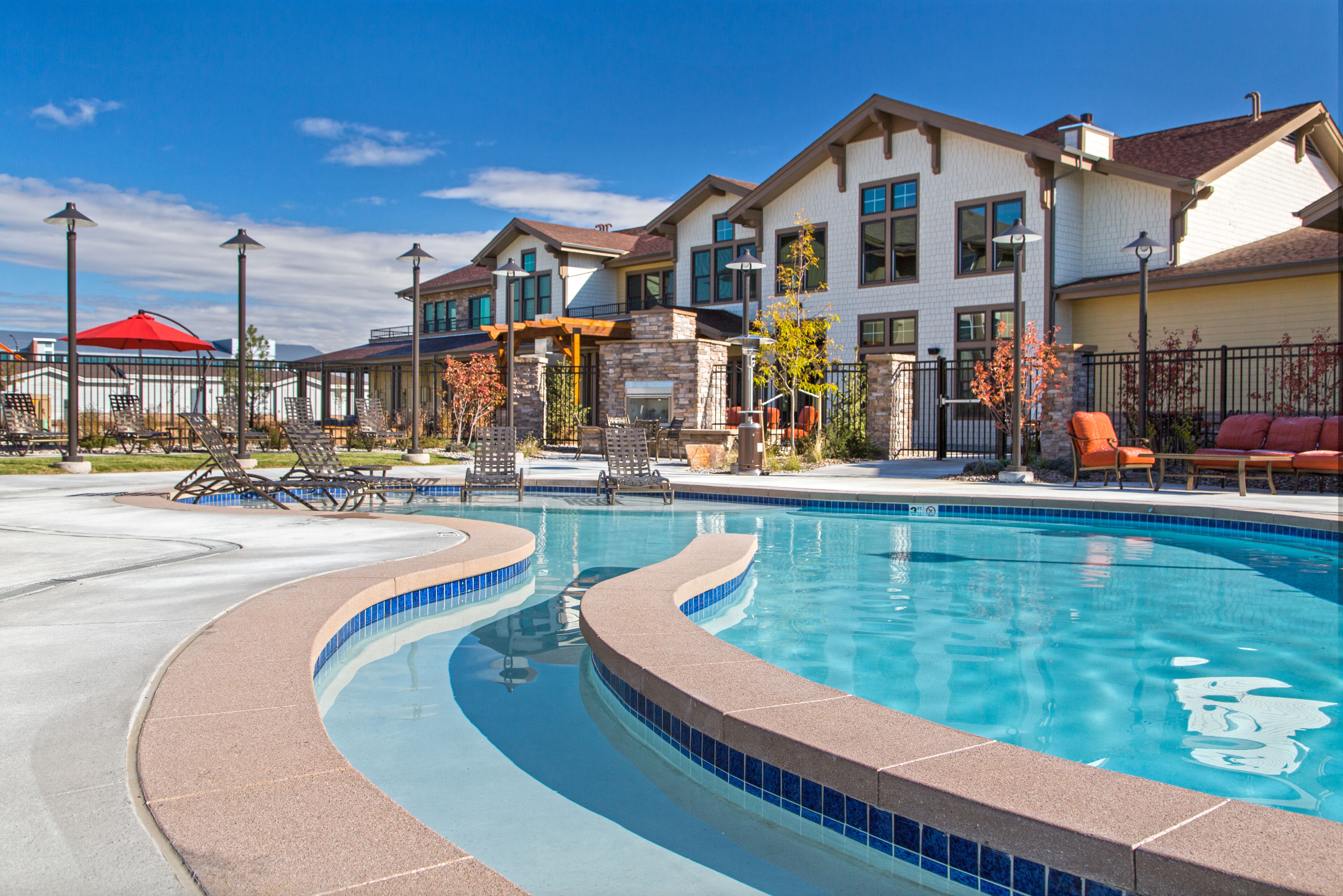 pool at the trails at timberline apartments, a multifamily development in fort collins, co