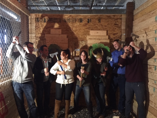 mcwhinney employees in an escape room