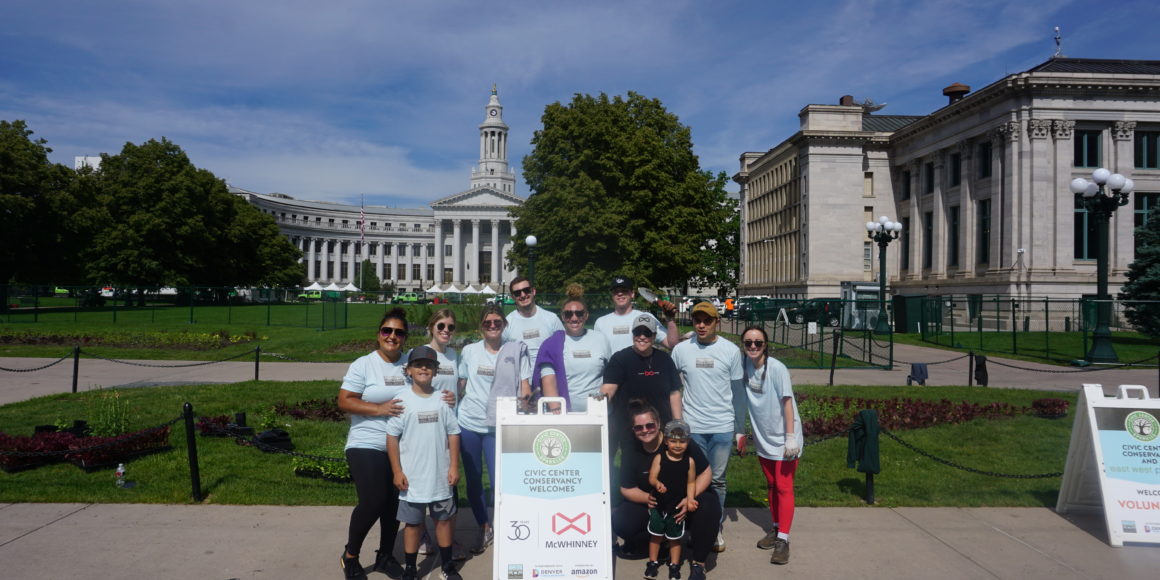 McWhinney volunteer Day at Civic Center Park